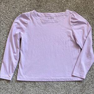 LOFT Lavender Long Sleeve puff sleeve Blouse, women’s large